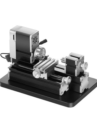 Didactical Mini Metal Lathe Machine, 2.76 x 5.12 in, 36W Power Metal Lathe, 20,000 RPM Speed, with 3-jaw Chuck, Aluminum Alloy Handwheel, for Processing Precision Parts Soft Metals Wood Plastics