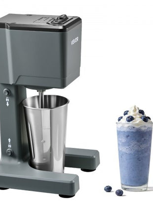 Milkshake Maker, 150W Milk Shake Maker Mixer, Single Head Drink Mixer Blender Machine, Dual-Speed Adjustment Milkshake Blender with Stainless Steel Cup, for Home, Kitchen, Bar & Beverage Shop