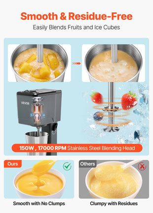 Milkshake Maker, 150W Milk Shake Maker Mixer, Single Head Drink Mixer Blender Machine, Dual-Speed Adjustment Milkshake Blender with Stainless Steel Cup, for Home, Kitchen, Bar & Beverage Shop