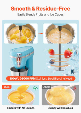 Milkshake Maker, 100W Milk Shake Maker Mixer, Single Head Drink Mixer Blender Machine, Dual-Speed Adjustment Milkshake Blender with Stainless Steel Cup, for Home, Kitchen, Bar & Beverage Shop