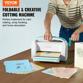 Manual Die Cutting & Embossing Machine, Portable Cut Machines, 9 inch Opening Scrapbooking Machine Full Kit Included, For Arts & Crafts, Scrapbooking, Card Making and Crafting, White