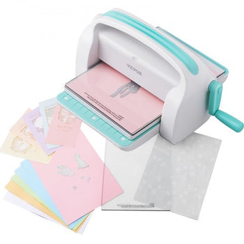 Manual Die Cutting & Embossing Machine, Portable Cut Machines, 9 inch Opening Scrapbooking Machine Full Kit Included, For Arts & Crafts, Scrapbooking, Card Making and Crafting, White