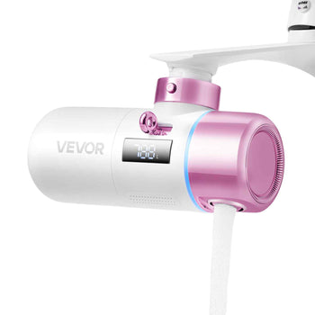 Skincare Water Filter, Faucet Mount Water Filters with Micro-nano Bubble for Skin, Sink Tap Purifier, Removes Chlorine with 1 Filter, for Kitchen and Bathroom Faucets, Pink + Gold