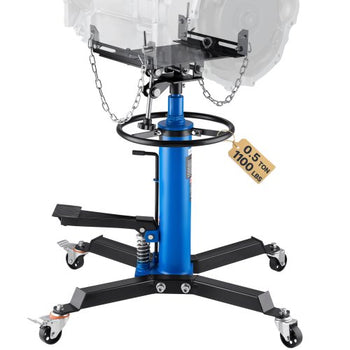 Transmission Jack, 33\"-67\" High Lift, 1100 lbs Hydraulic Telescoping Transmission Jack, 2-Stage Floor Jack Stand 1/2 Ton Capacity with Foot Pedal, 360° Swivel Wheel, Garage/Shop Lift Hoist