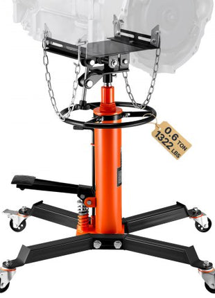 Transmission Jack, 1322 LBS Hydraulic Telescoping Transmission Jack, 32"-67" High Lift Floor Jack Stand with Foot Pedal, 360° Swivel Wheel, Hydraulic Transmission Jack Garage/Shop Lift Hoist