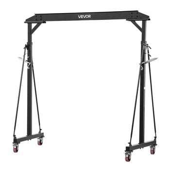 Adjustable Gantry Crane, 2200 lbs Capacity, Portable Shop Lift Hoist with 95.7" to 142.9" Height Adjustable, Locking Wheels, Steel Construction, for Factory, Warehouse, Auto Repair, Frame Only
