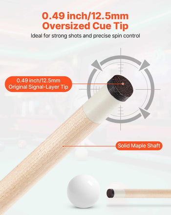 Pool Cue, 4 Pieces Pool Stick, 58 inch Canadian Maple Wood Billiard Pools Stick with ABS Connection Ring, Cues Sticks for Professional Pool Table, Bar, Home, Office, 18 oz, 19 oz, 20 oz, 21 oz