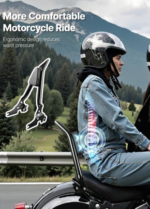 Motorcycle Backrest Sissy Bar, Compatible with Harley-Davidson Touring Models, 27-Inch Height Quick Release Detachable Passenger Backrest, Durable Metal Frame with Leather Rear Pad, Black