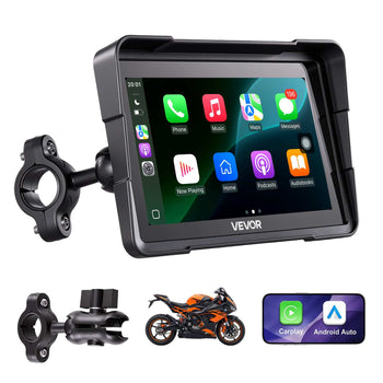 7 Inch Wireless Motorcycle Carplay with Apple Carplay & Android Auto, HD Touchscreen GPS Navigation System with Voice Control, Dual Bluetooth, Siri & Google Assistant, IP67 - Fit All Motorcycles
