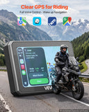 5 Inch Wireless Motorcycle Carplay with Apple Carplay & Android Auto, HD Touchscreen GPS Navigation System with Dual Bluetooth, Siri/Google Voice Assistant, IP67, Compatible with BMW Motorcycles