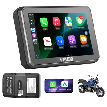 5 Inch Wireless Motorcycle Carplay with Apple Carplay & Android Auto, HD Touchscreen GPS Navigation System with Dual Bluetooth, Siri/Google Voice Assistant, IP67, Compatible with BMW Motorcycles