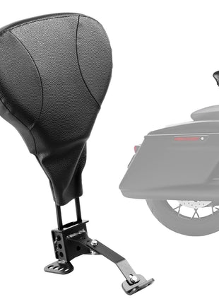 Adjustable Motorcycle Backrest Sissy Bar, Fit Harley Touring Models 2009-2024 with One-piece Slotted Seat, Street Glide, Road Glide, and Road King, Detachable Rider Backrest for Motorcycles, Black