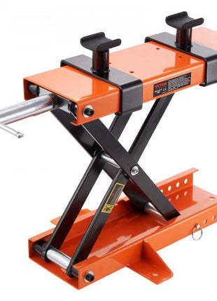 Motorcycle Lift, 500 kg Motorcycle Center Scissor Lift Jack with Saddle & Safety Pin, Steel Motorcycle Jack Hoist Stand for Street Bikes, Cruiser Bikes, Touring Motorcycles