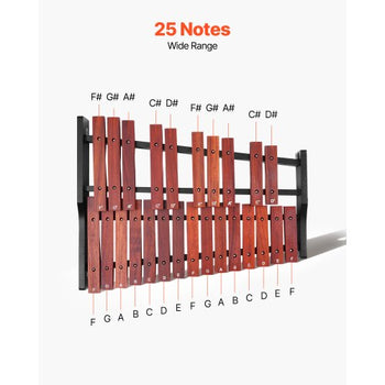 Glockenspiel Xylophone, 25 Notes, Wooden Professional Xylophone Percussion Instrument, with 4 Mallets, Carrying Bag, Beginner Glockenspiel Musical Instrument Kit for Adults and Kids Students