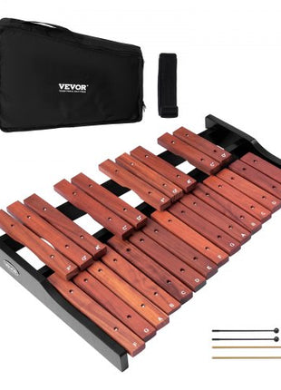 Glockenspiel Xylophone, 25 Notes, Wooden Professional Xylophone Percussion Instrument, with 4 Mallets, Carrying Bag, Beginner Glockenspiel Musical Instrument Kit for Adults and Kids Students
