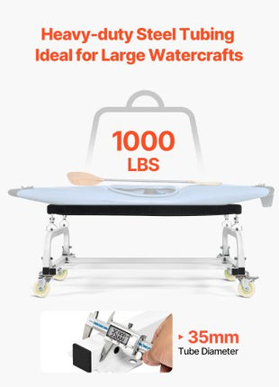 Watercraft PWC Dolly, 1000 lbs Load Capacity, Jet Ski Stand PWC Cart for Moving Watercraft, Adjustable Bunks with 4 Casters & 2 Brakes, Heavy-Duty Jet Ski Cart for Kayaks, Jet Skis, Speedboats