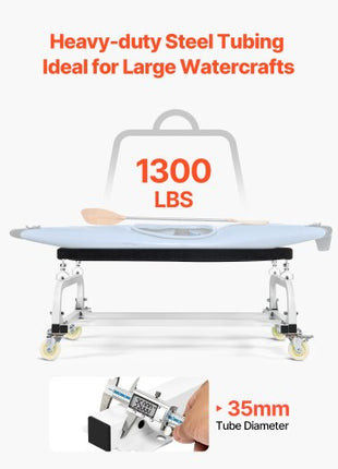Watercraft PWC Dolly, 1300 lbs Load Capacity, Jet Ski Stand PWC Cart for Moving Watercraft, Adjustable Bunks with 4 Casters & 2 Brakes, Heavy-Duty Jet Ski Cart for Kayaks, Jet Skis, Speedboats