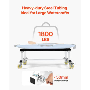 Watercraft PWC Dolly, 1800 lbs Load Capacity, Jet Ski Stand PWC Cart for Moving Watercraft, Fixed Bunk with 4 Casters & 2 Brakes, Heavy-Duty Jet Ski Cart for Kayaks, Hovercrafts, Speedboats