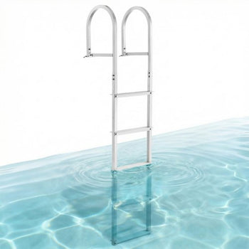 Dock Ladder, Removable 5 Steps, 500 lbs Load Capacity, Aluminum Alloy Pontoon Boat Ladder with 3.1'' Wide Step & Nonslip Rubber Mat, Easy to Install for Ship/Lake/Pool/Marine Boarding