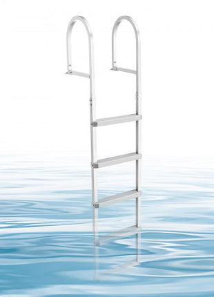 Removable Dock Ladder, 5 Steps, Aluminum Alloy Pontoon Boat Swim Ladder, with Non-Slip Wide PP Steps, 500 lbs Weight Capacity, Quick Release Design, for Lake Swimming, Pool, Marine Boarding