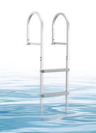 Removable Dock Ladder, 3 Steps, Aluminum Alloy Pontoon Boat Swim Ladder, with Non-Slip Wide PP Steps, 500 lbs Weight Capacity, Quick Release Design, for Lake Swimming, Pool, Marine Boarding