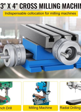 Milling Working Table - 7.3 X 4 Inch Worktable - Compound Slide Table Milling Working Cross Table Machine for All Drill Stands Bench Drilling Milling Machine (7.3" X 4")