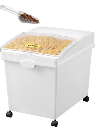 Rice Storage Container, 10.5Gallon/40L x3 Capacity Large Dog Food Dispenser Bin, Kitchen Ingredient Grain Cereal Flour Bin, Pet food Containers with Wheels, 3 Scoops, and Airtight Lid, 3 Pack