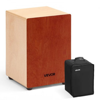 Cajon Box Drum Birch Wood Percussion Instrument Guitar Strings with Travel Bag
