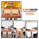 3-IN-1 Chess Checkers Backgammon Table Set, 18 Inch Premium Wooden Chess Table, Deluxe Combo Game Table Furniture Set, Chess Set Board Game Gift for Family Board Games