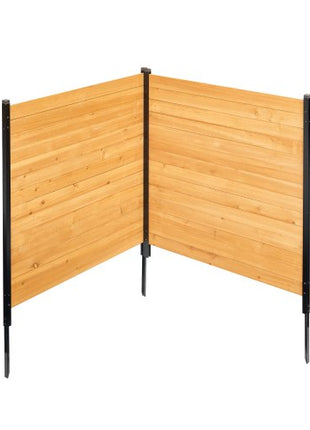 Wood Privacy Fence, 38" W x 42" L, 2 Panel Solid Air Conditioner Fence Screen, Pool Equipment Enclosure with Metal Stakes, Easy DIY Installation, Outdoor Trash Can Hider for Garden Decoration