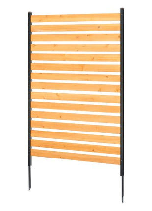 Wood Privacy Fence, 39" W x 61" L, 1-Panel Air Conditioner Fence Screen, Pool Equipment Enclosure with Metal Stakes, Easy DIY Installation, Outdoor Trash Can Hider for Garden Decoration