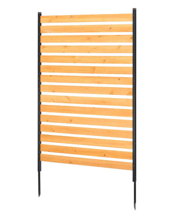 Wood Privacy Fence, 39" W x 61" L, 1-Panel Air Conditioner Fence Screen, Pool Equipment Enclosure with Metal Stakes, Easy DIY Installation, Outdoor Trash Can Hider for Garden Decoration