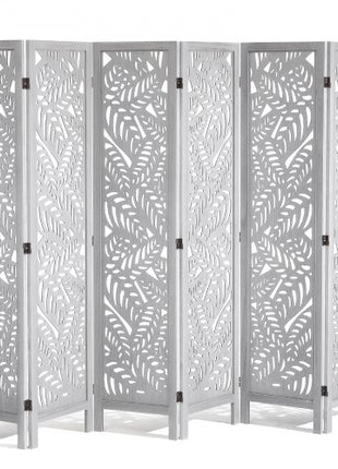Wood Room Divider, 6 Panel Wood Folding Privacy Screen, 66.9 Inches Tall Indoor Carved Partition Divider, Portable Decoration Screen, for Room Separation, Home, Office, Restaurant & Bedroom