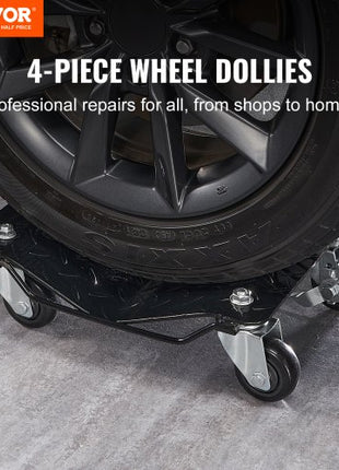 Wheel Dolly, 6000 lbs/2722 kg Car Moving Dolly, Wheel Dolly Car Tire Stake Set of 4 Piece, Heavy-duty Car Tire Dolly Cart Moving Cars, Trucks, Trailers, Motorcycles, and Boats