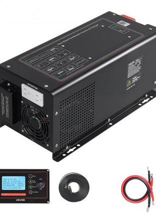 Pure Sine Wave Inverter Charger, 1200W, DC 12V to AC 120V Power Inverter with LCD Display, Remote Control, Low Frequency, for RV Camper Home, Compatible with 12V LiFePO4 Lithium Batteries