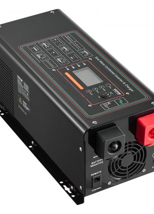 Pure Sine Wave Inverter Charger, 2000 Watt, DC 12V to AC 120V Power Inverter with LCD Display, Remote Control, Solar Inverter for Off-Grid Solar RV Boat Home, Compatible with Various Batteries