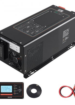 Pure Sine Wave Inverter Charger, 2000W, DC 12V to AC 120V Power Inverter with LCD Display, Remote Control, Low Frequency, GFCI, for RV Camper Home, Compatible with 12V LiFePO4 Lithium Batteries