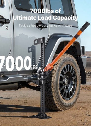 Farm Jack, 33" Utility High Lift Farm Jack, 3.18 Ton (7,000 lbs) Capacity Ratcheting Off Road Utility Jacks, Heavy-Duty Lift Jacks with 5.12"-28" Lifting Range for Tractor, Truck, SUV