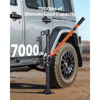 Farm Jack, 33" Utility High Lift Farm Jack, 3.18 Ton (7,000 lbs) Capacity Ratcheting Off Road Utility Jacks, Heavy-Duty Lift Jacks with 5.12"-28" Lifting Range for Tractor, Truck, SUV