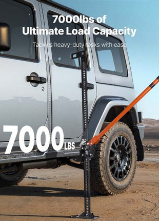 Farm Jack, 48" Utility High Lift Farm Jack, 3.18 Ton (7,000 lbs) Capacity Ratcheting Off Road Utility Jacks, Heavy-Duty Lift Jacks with 5.12"-42.5" Lifting Range for Tractor, Truck, SUV