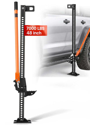Farm Jack, 48" Utility High Lift Farm Jack, 3.18 Ton (7,000 lbs) Capacity Ratcheting Off Road Utility Jacks, Heavy-Duty Lift Jacks with 5.12"-42.5" Lifting Range for Tractor, Truck, SUV