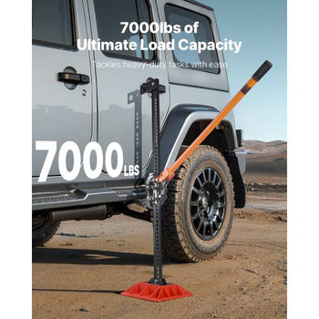 Farm Jack with Base, 60" Utility High Lift Farm Jack, 3.18 Ton (7,000 lbs) Capacity Ratcheting Off Road Utility Jacks, Heavy-Duty Lift Jacks with 5.12"-54.33" Lifting Range for Tractor, Truck, SUV