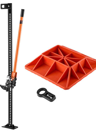 Farm Jack with Base, 60" Utility High Lift Farm Jack, 3.18 Ton (7,000 lbs) Capacity Ratcheting Off Road Utility Jacks, Heavy-Duty Lift Jacks with 5.12"-54.33" Lifting Range for Tractor, Truck, SUV