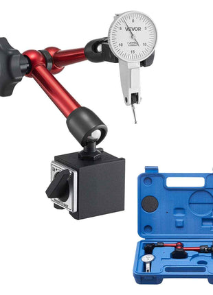 Dial Test Indicator with Universal Magnetic Base and Storage Case, 0.0005 inch Accuracy, 0-0.03 inch Range, Micro Ball Handle for Narrow Area Measurement, Industrial Machining & Inspection