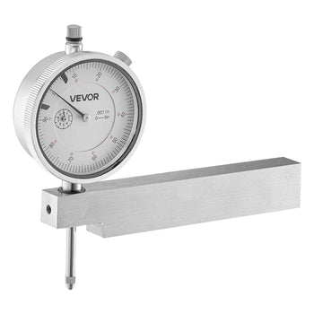 Dial Test Indicator with Metal Base, 0.001 inch Accuracy, 0-1 inch Range, Easy to Read Large Dial, Professional for Narrow Area Measurement, Industrial Machining & Inspection, Precision Testing
