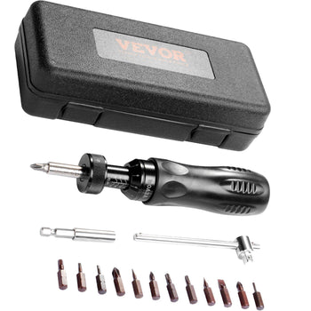 Vevor black and silver precision screwdriver set with 10 interchangeable bits in a durable carrying case.