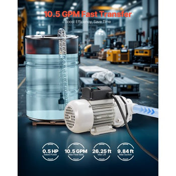 DEF Transfer Pump, 10.5 GPM, Diaphragm Irrigation Self Priming Electric Water Pump for Diesel Exhaust Fluid Automotive Urea Oil, 110V, 375W, 26.25 ft Lift, for Liquid Transportation Refueling