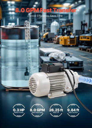DEF Transfer Pump, 8 GPM, Diaphragm Irrigation Self Priming Electric Water Pump for Diesel Exhaust Fluid Automotive Urea Oil, 110V, 220W, 26.25 ft Lift, for Liquid Transportation Refueling