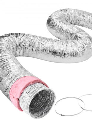 Dryer Vent Hose, 10'' Insulated Flexible Duct 25FT Long with 2 Duct Clamps, Heavy-Duty Three Layer Protection for HVAC Heating Cooling Ventilation and Exhaust, R-6.0 Flame Resistance Value
