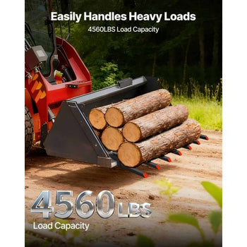 68.5" Clamp on Debris Forks for Buckets, 7 Fork Tines, 4560lbs Load Capacity, Heavy Duty Pallet Forks for Tractor Loader Skid Steer, Bolt on Bucket Attachments for Removing Yard Waste and Debris